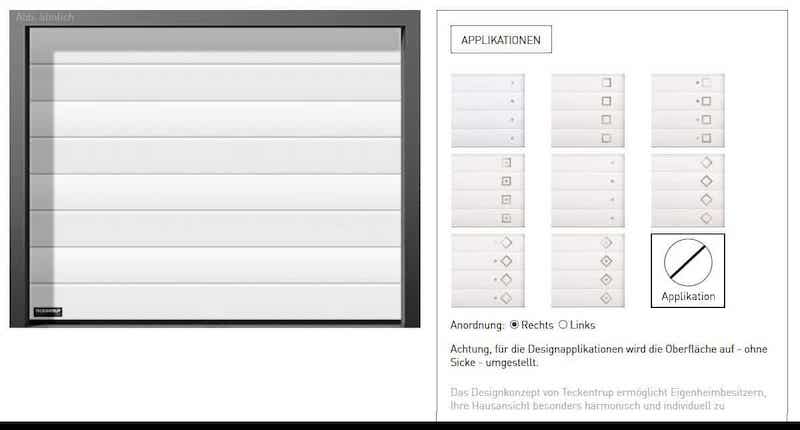teckentrupp garagenkonfigurator